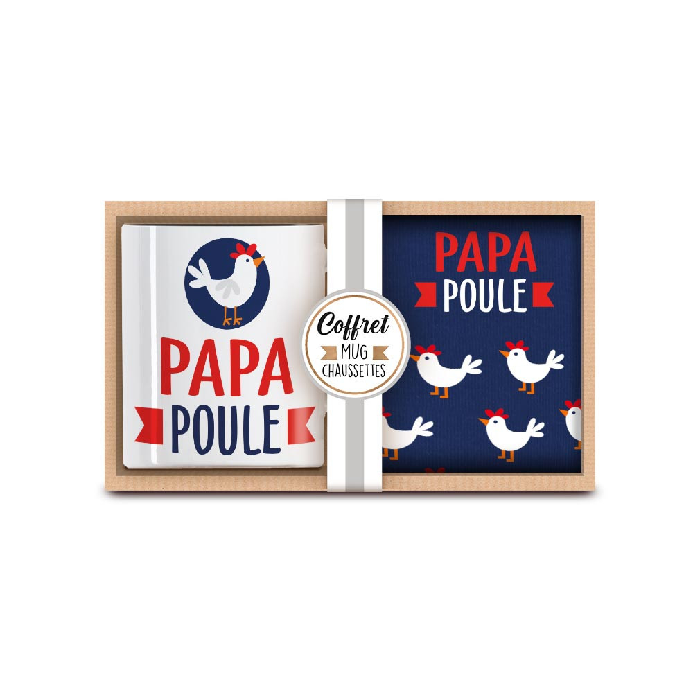 Coffret Mug + Chaussettes Papa Poule